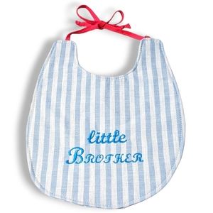 Handmade Little Brother Embroidered Baby Bib